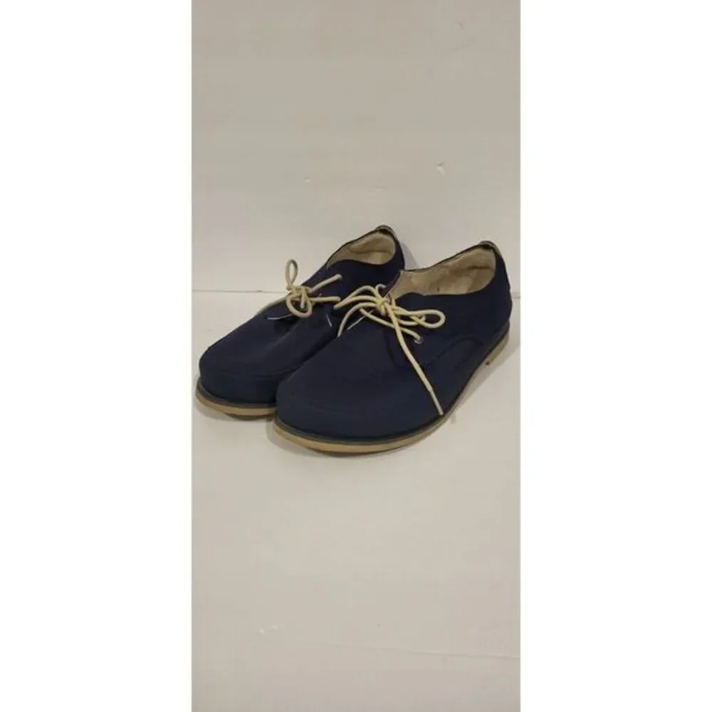 OluKai Lace Up Shoes Men's 11 Blue Canvas Leather‎ Honolulu Lace Mesh Casual